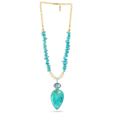 Impressionist Collection Turquoise & Pearl Necklace