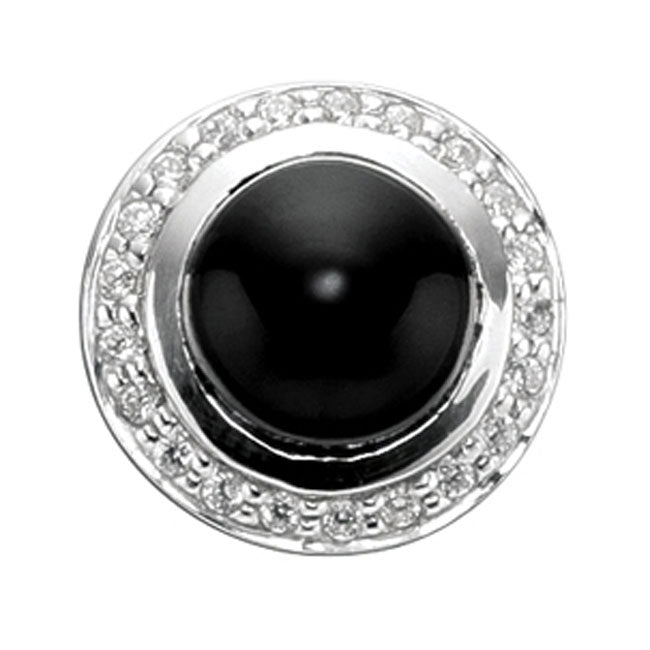 STORY by Kranz & Ziegler Sterling Silver Onyx and Clear CZ Button RETIRED ONLY 3 LEFT!-339362