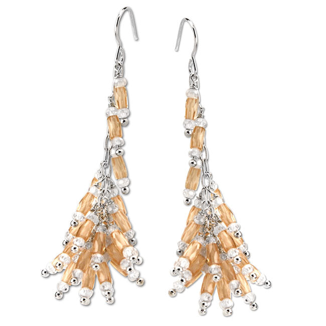 Taupe & Clear CZ Earrings-338457
