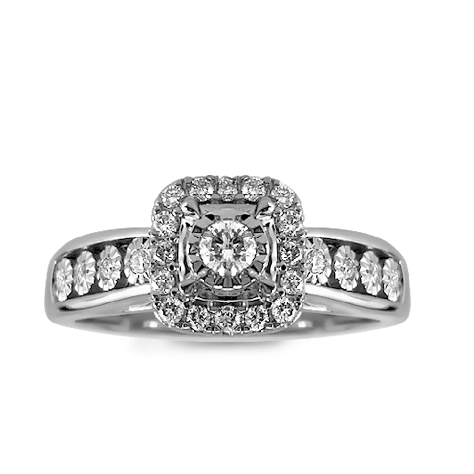 10K White Gold Diamond Promise Ring