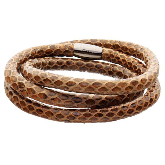 STORY by Kranz & Ziegler Triple Wrap Brown Snakeskin Bracelet RETIRED ONLY 5 LEFT!
