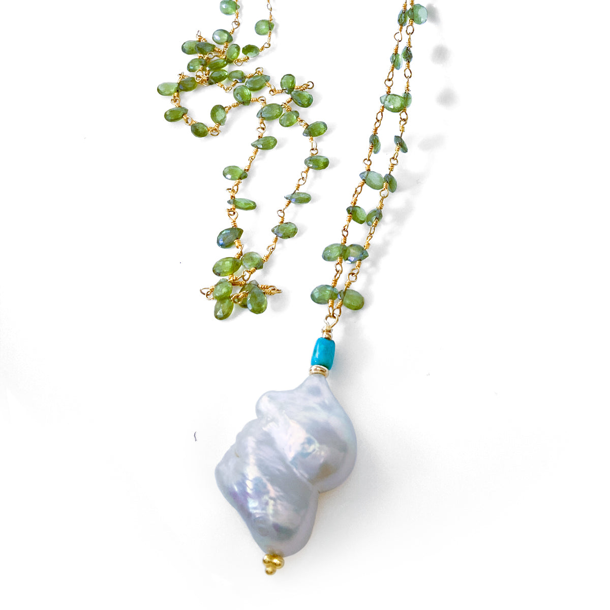 Grossular Garnet & Pearl Necklace