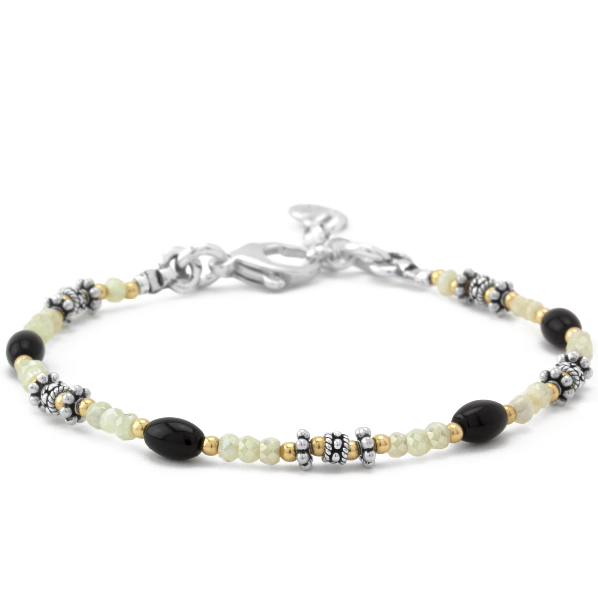 Mystic Corundum & Black Agate Bracelet