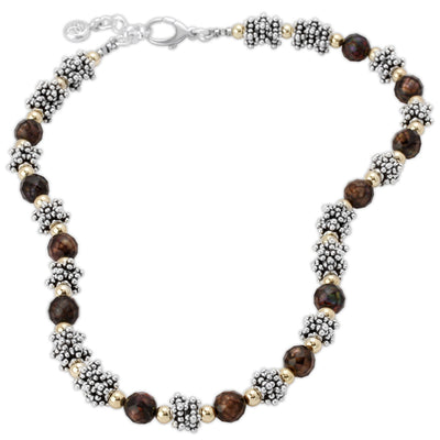 Faceted Chocolate Brown Pearl Necklace-341938