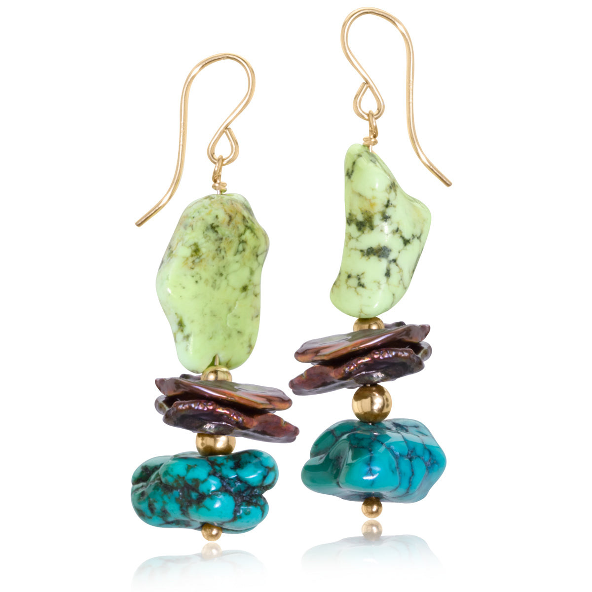 Impressionist Collection Turquoise & Keshi Pearl Drop Earrings