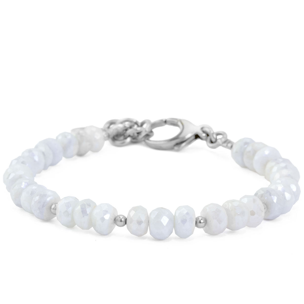 The Goddess Collection White Coated Silverite Bracelet