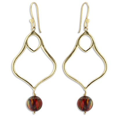 Red Opal Earrings