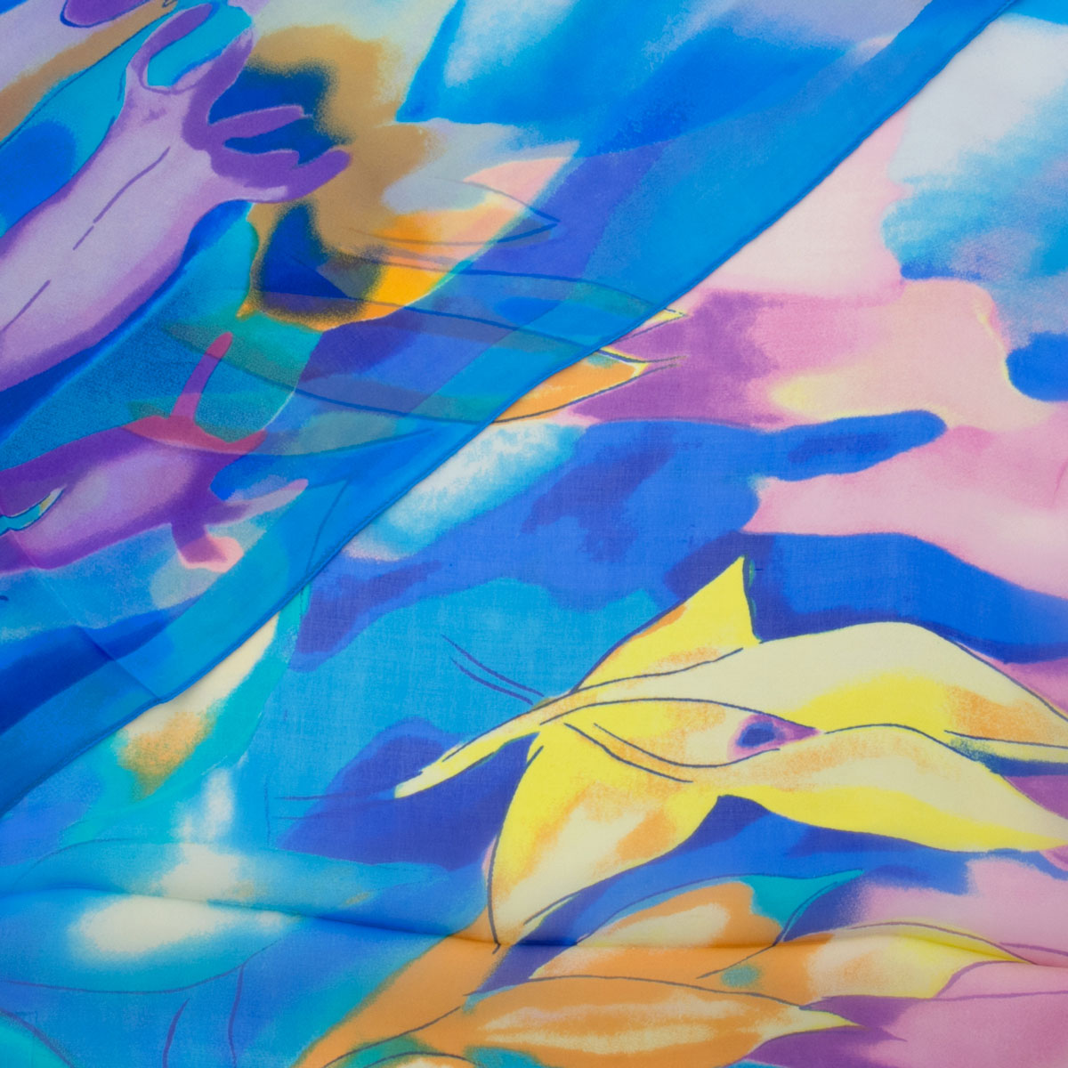 Multi Colored Abstract Silk Scarf