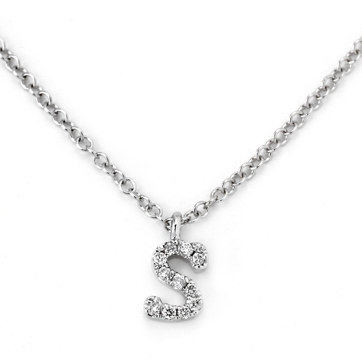 Small Diamond "S" Necklace-342126