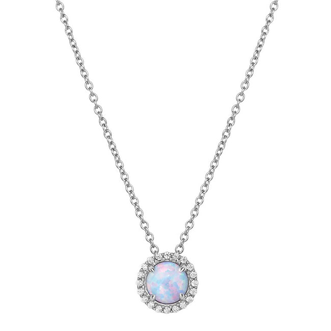 Lab Grown Opal Birthstone Necklace