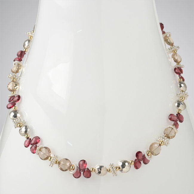 Rhodolite Garnet & Champagne Citrine Necklace-257152