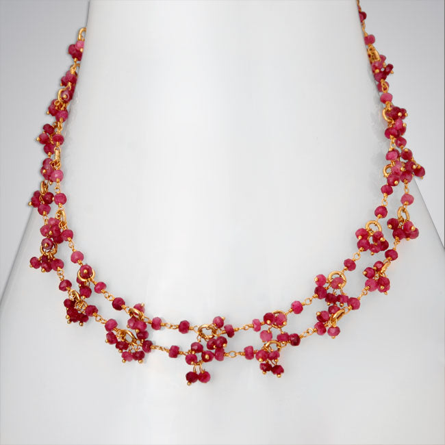 Ruby Double Strand Necklace-337604