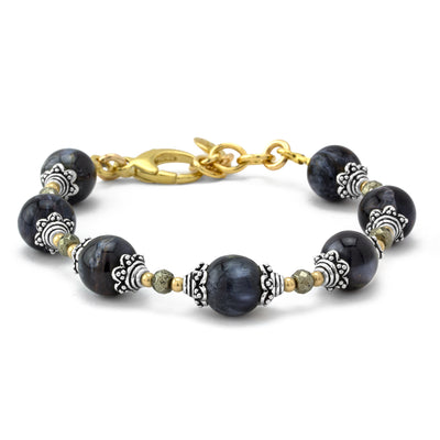 Pietersite and Faceted Pyrite Bracelet