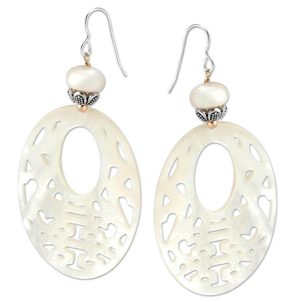Carved Mother of Pearl Earrings 343139
