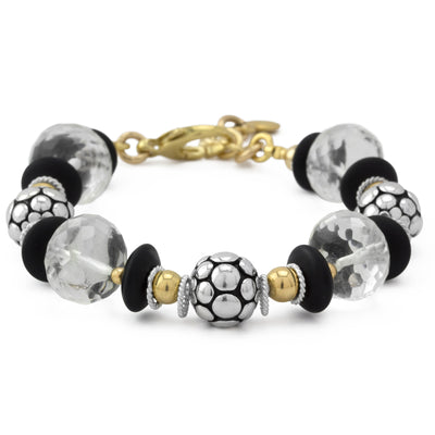 Quartz & Matte Onyx Bracelet