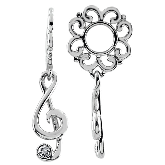Storywheels G Clef with Diamond Dangle Sterling Silver Wheel-333767