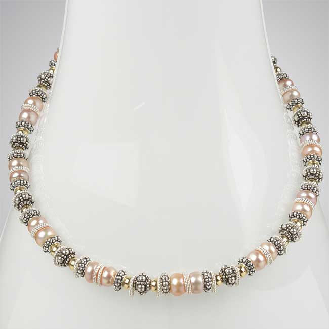 Limited Edition Button Pearl Breast Cancer Necklace-222778