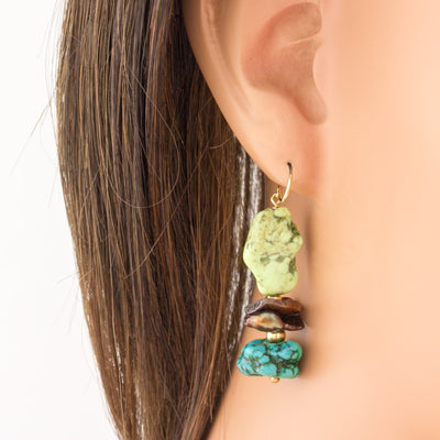 Impressionist Collection Turquoise & Keshi Pearl Drop Earrings