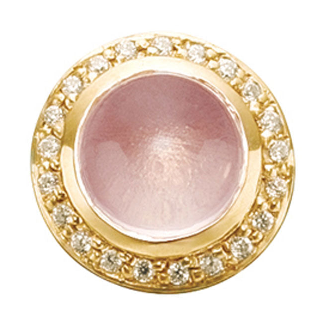 STORY by Kranz & Ziegler Gold Plated Rose Quartz with Clear CZ Button RETIRED ONLY 5 LEFT!-339430