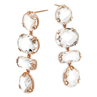 Rose Gold White Topaz Earrings-341858