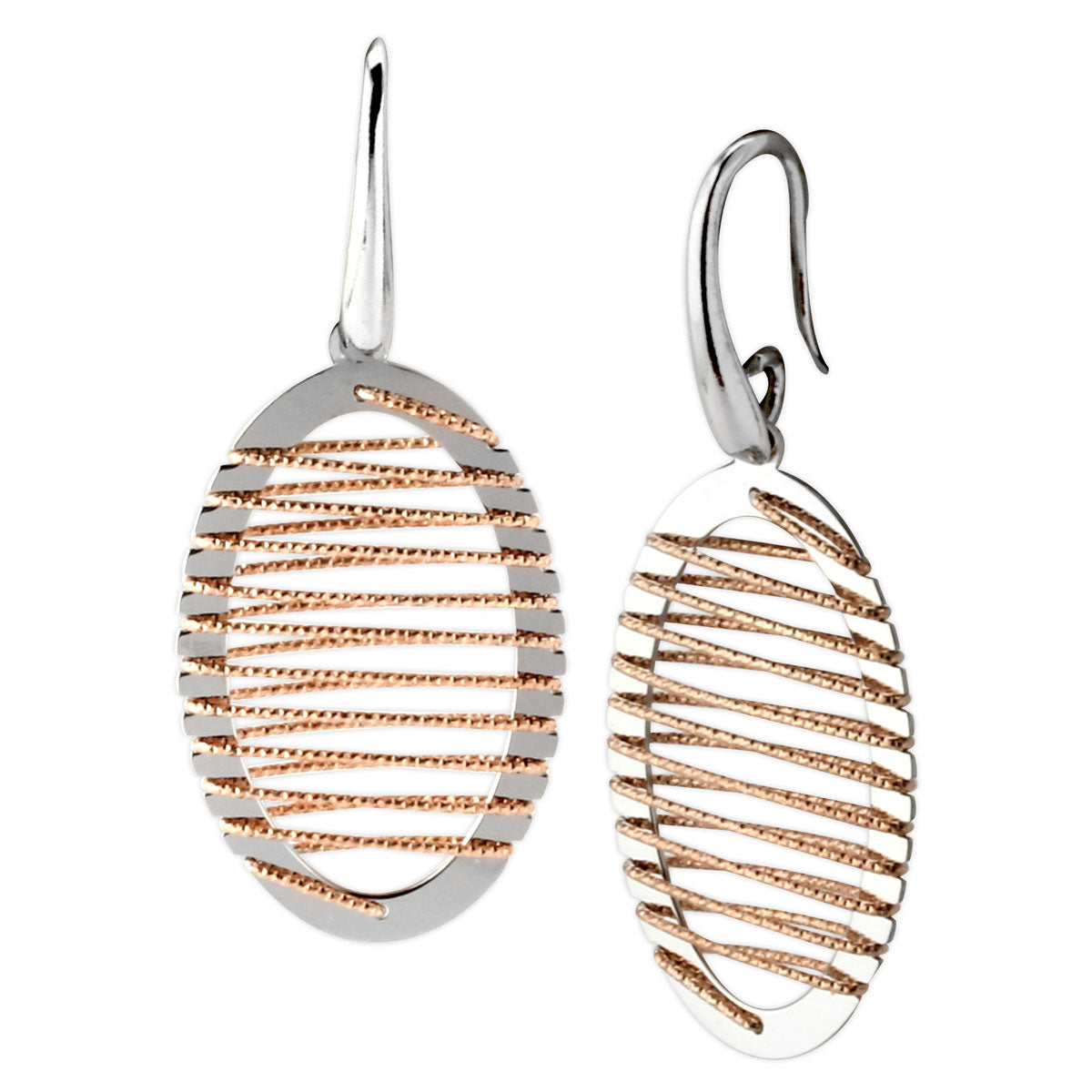 Rose Gold Small Oval Earrings-343609