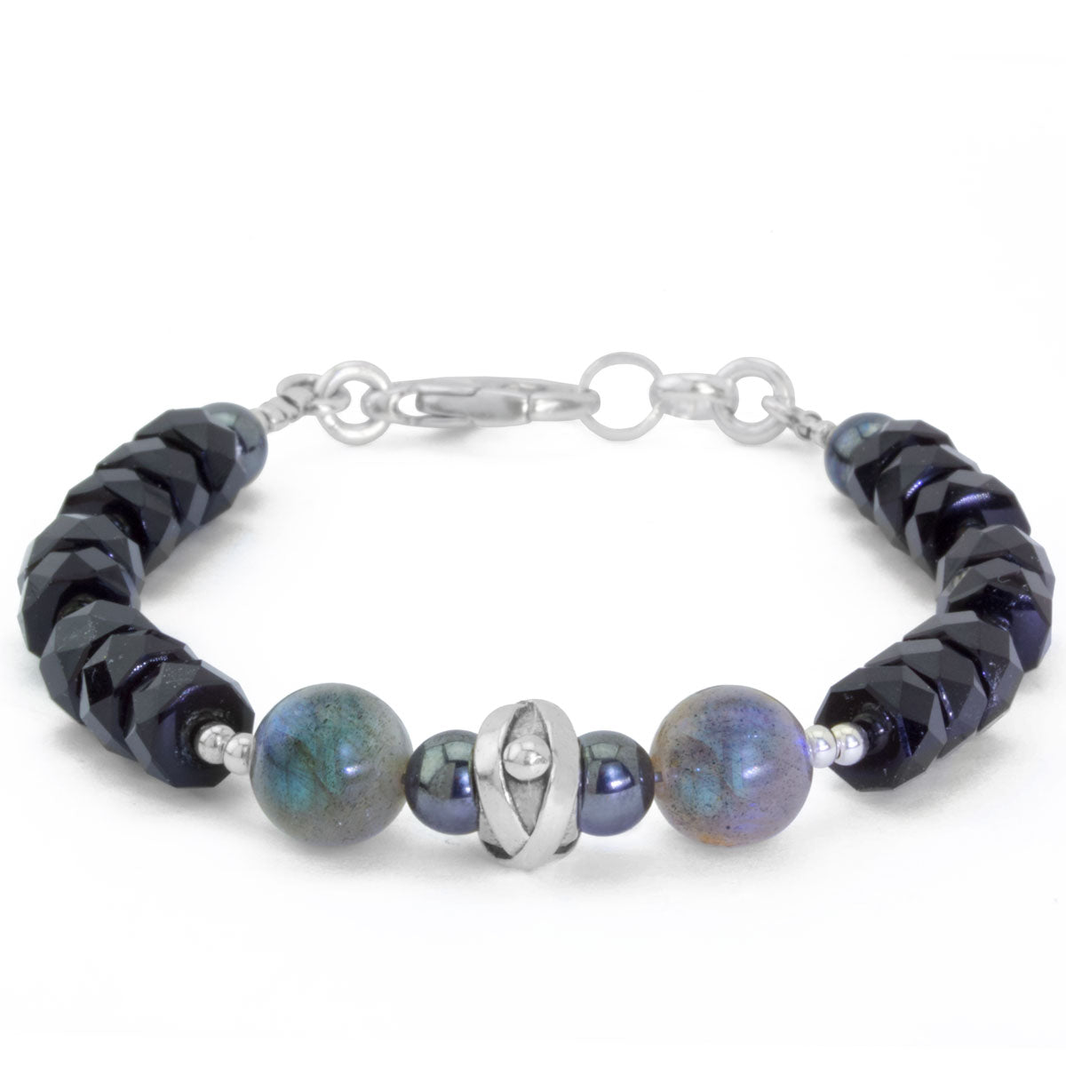 Natural Stone & Sterling Silver Bracelet