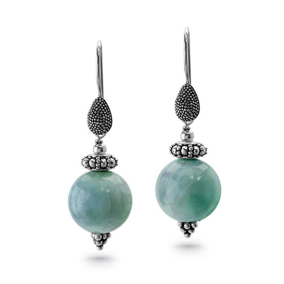 Terra Agate & Bali Silver Drops