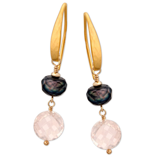 Rose Quartz & Freshwater Pearl Earrings-336048