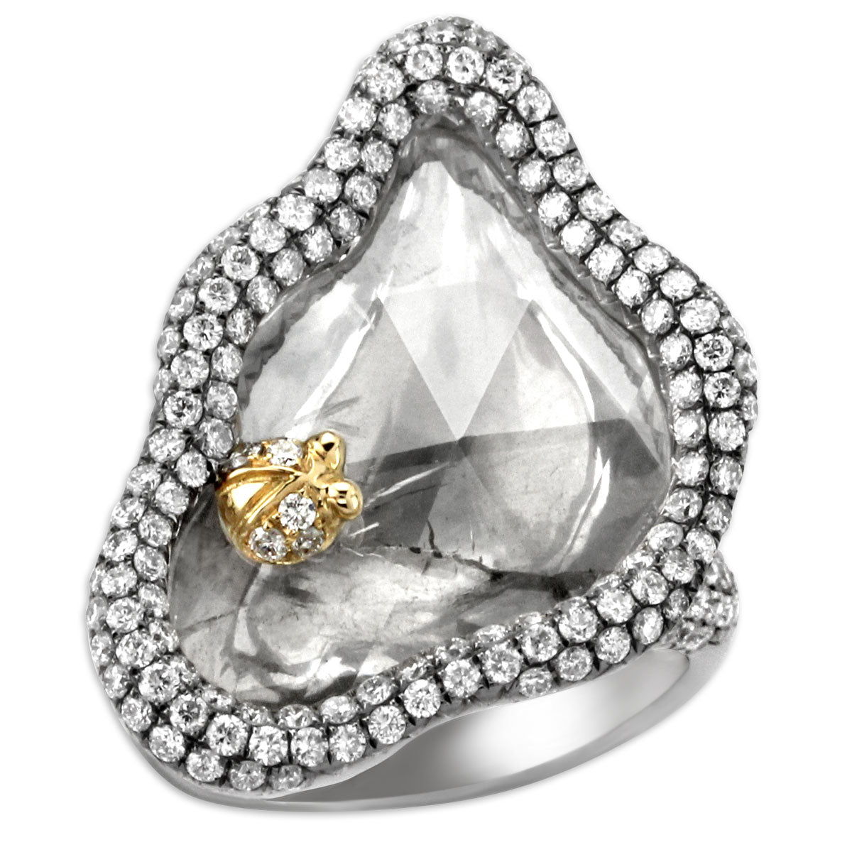 Raw Diamond & White Gold Ring-340049