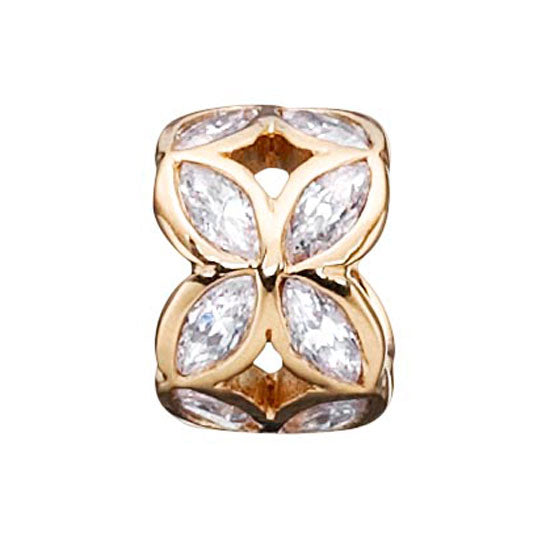 STORY by Kranz & Ziegler Gold Plated with Clear CZ Leaves Spacer-340619
