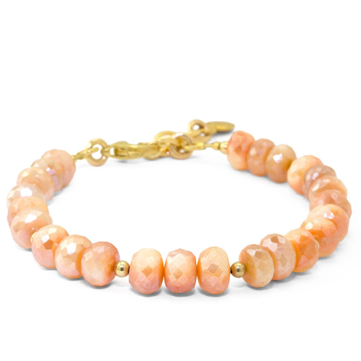 The Goddess Collection Peach Coated Quartz Bracelet