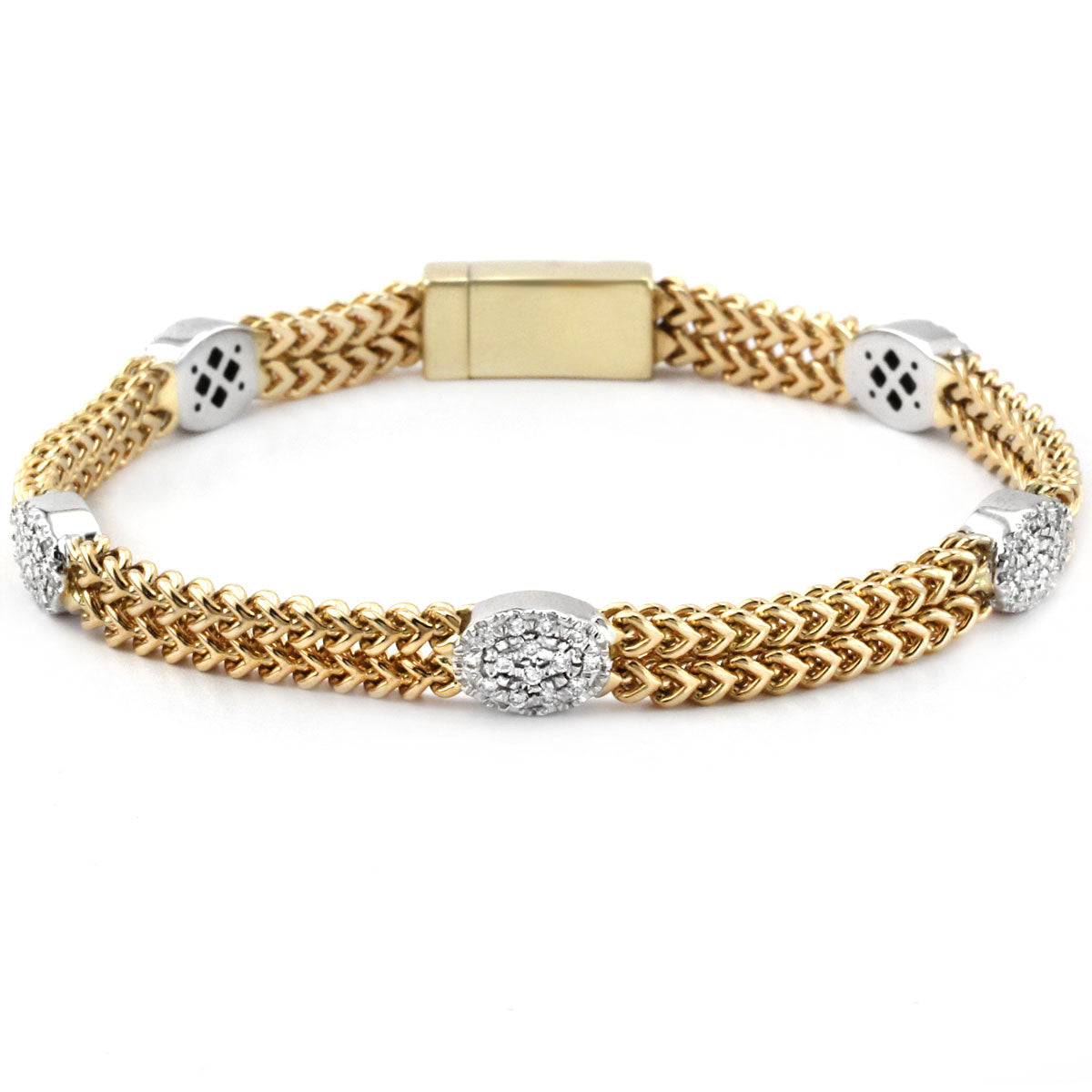 14K Yellow & White Gold and Diamond Bracelet-340514