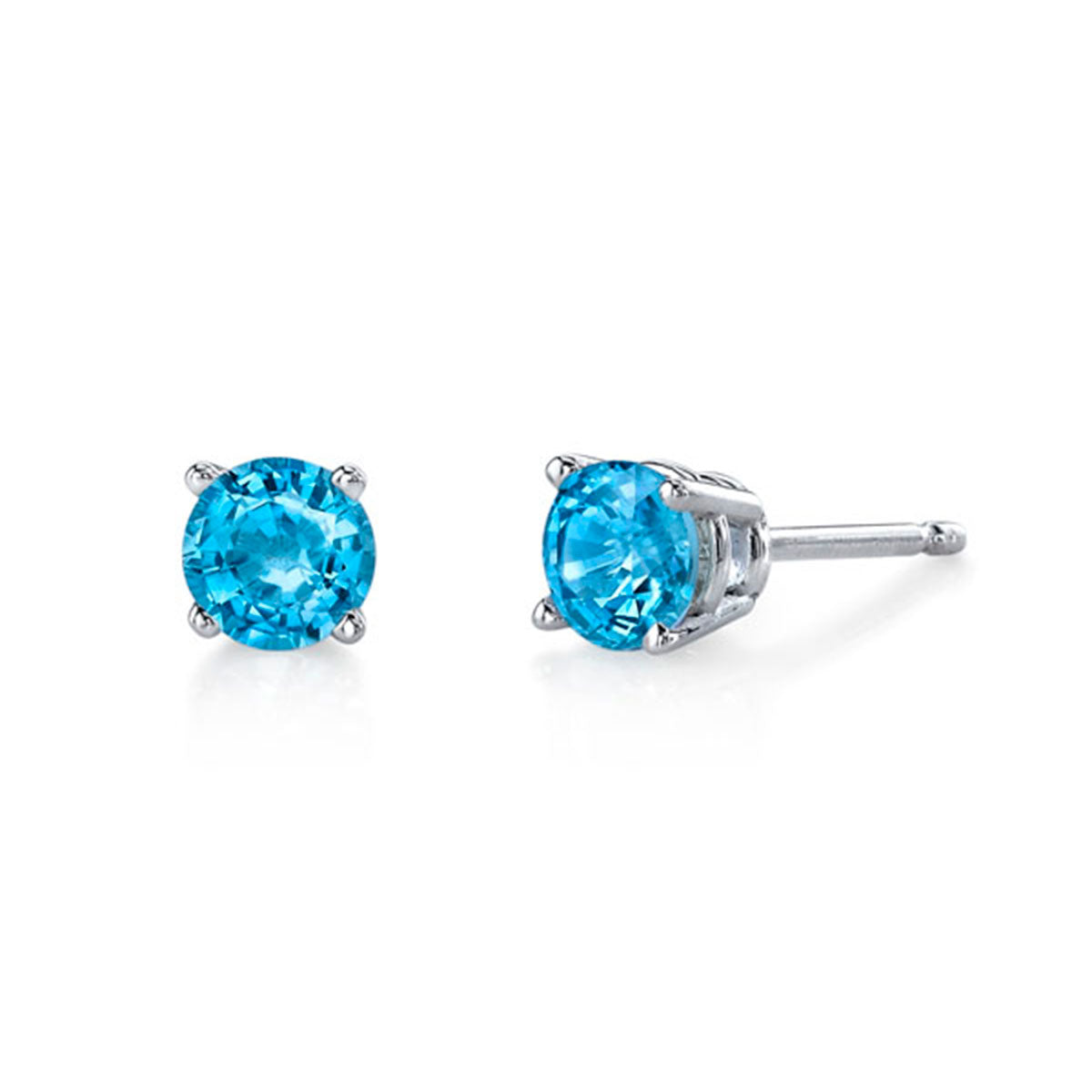 Blue Topaz 4mm Earrings-425-5