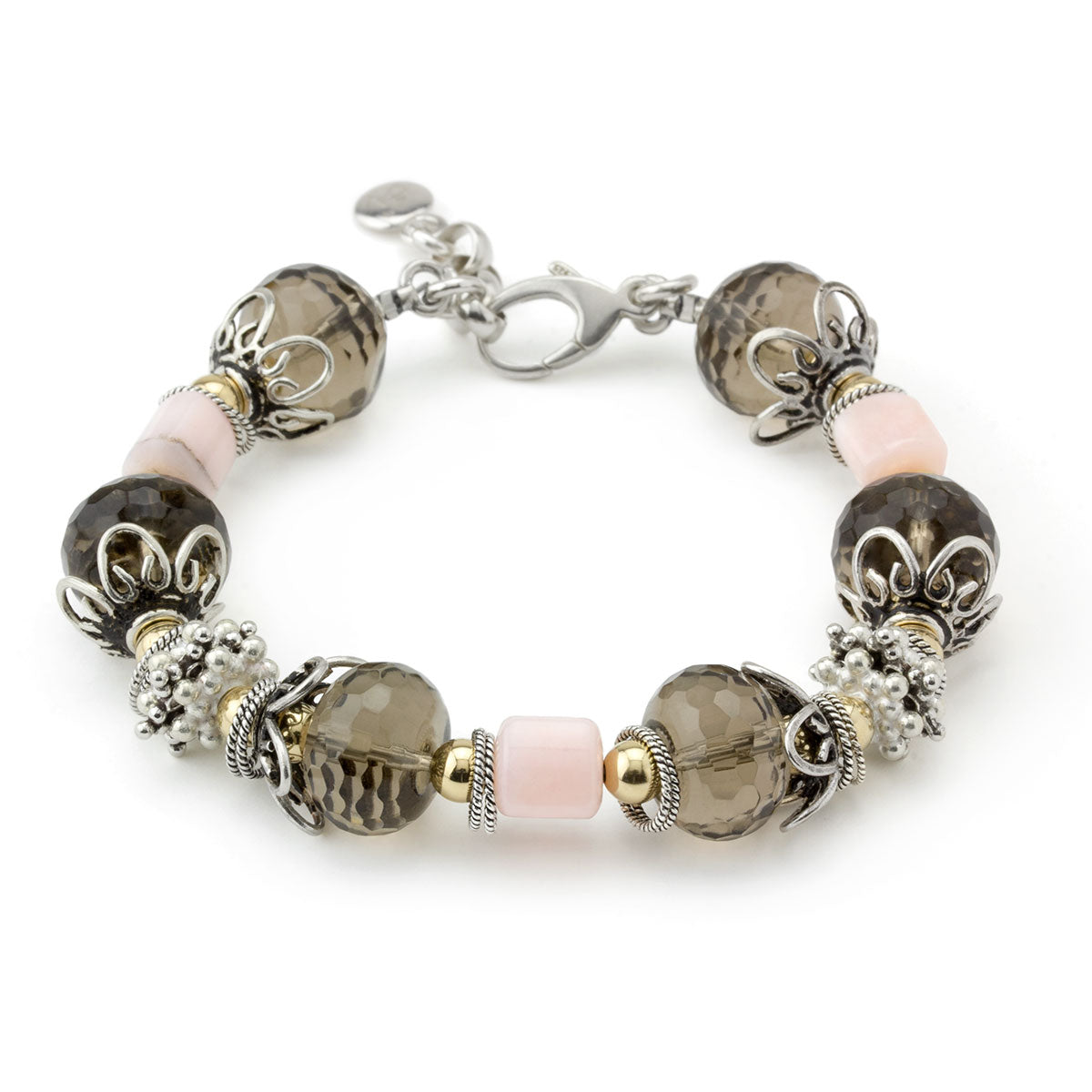 Pink Opal & Smoky Quartz Bracelet