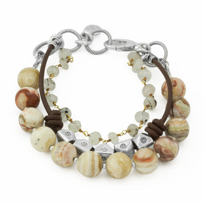 Greek Leather Lace Agate Bracelet
