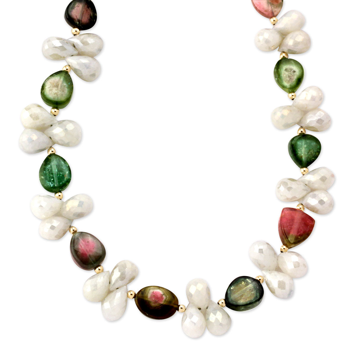 Mystic Corundum and Watermelon Tourmaline Necklace 343150