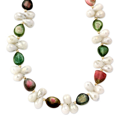 Mystic Corundum and Watermelon Tourmaline Necklace 343150