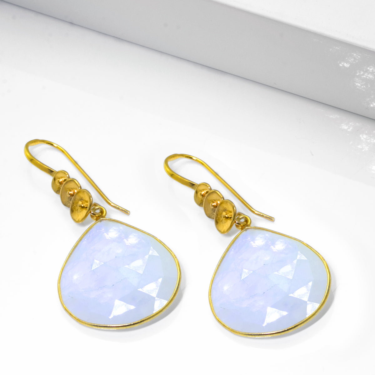Impressionist Collection Rainbow Moonstone Drop Earrings