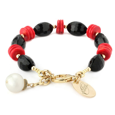 Omaha Symphony Onyx & Coral Bracelet-345407