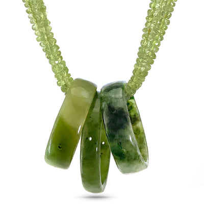 Chrysolite &  Rings Of Jade Necklace