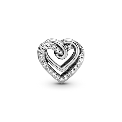 Sparkling Hearts Entwined Charm