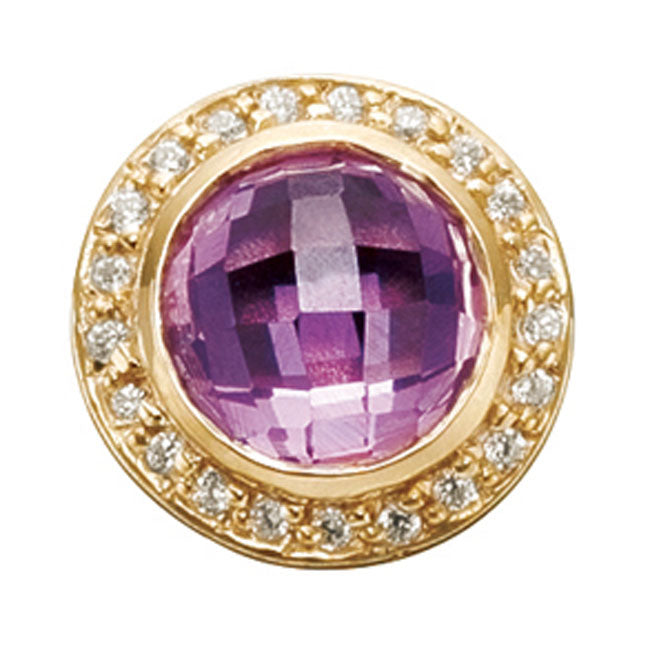 STORY by Kranz & Ziegler Gold Plated with Amethyst and Clear CZ Button RETIRED ONLY 1 LEFT!-339410