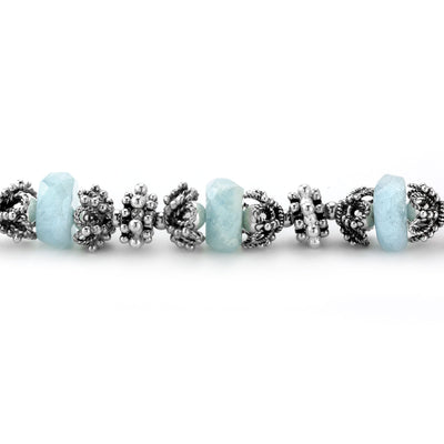 Aquamarine and sterling Silver Bracelet