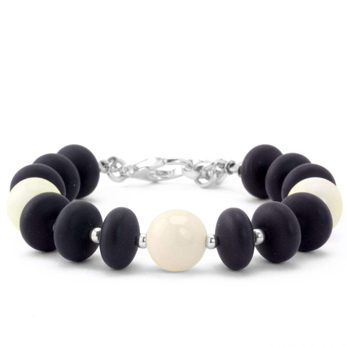 The Goddess Collection Onyx & Bone Bracelet