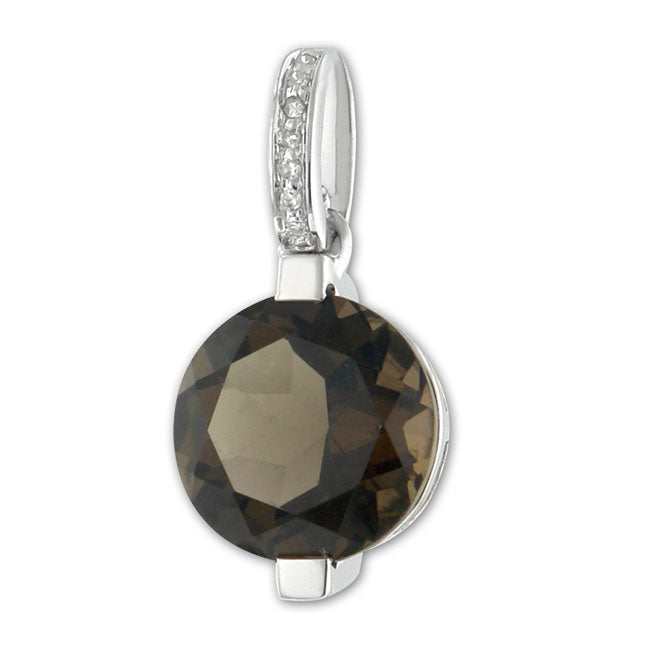 Smoky Quartz & Diamond Pendant-314312