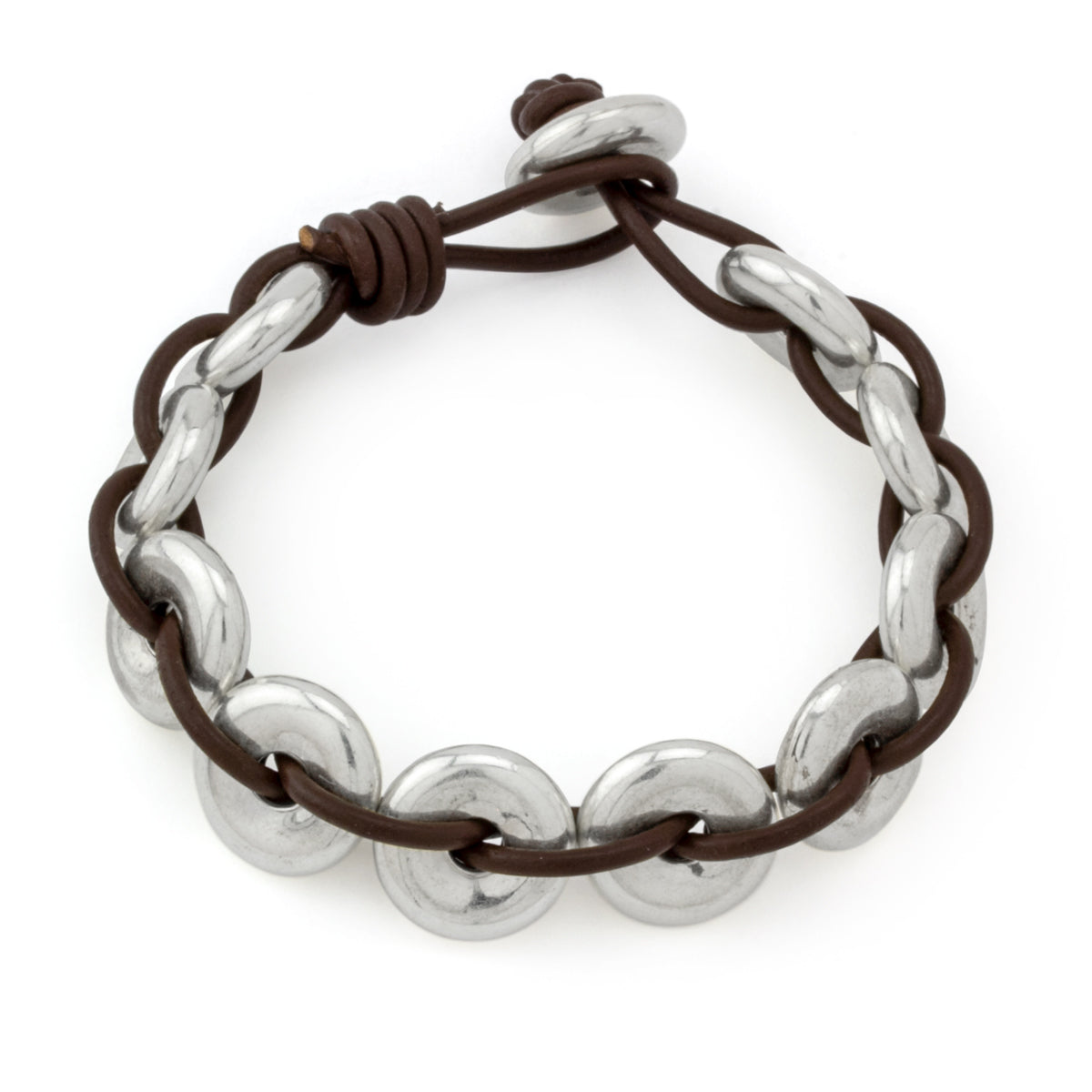 Greek Leather Donut Bracelet
