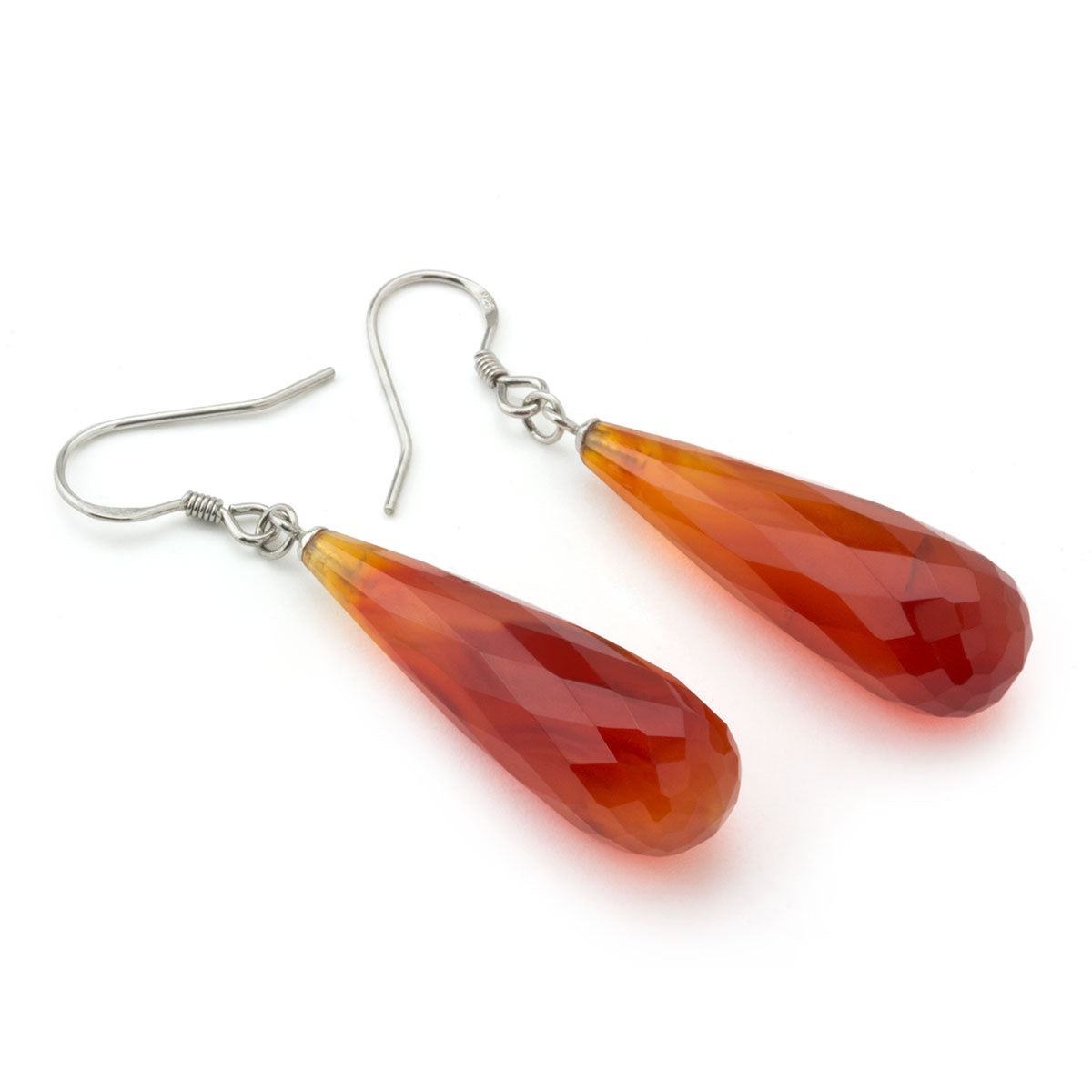 Carnelian Teardrop Earrings-645-1012