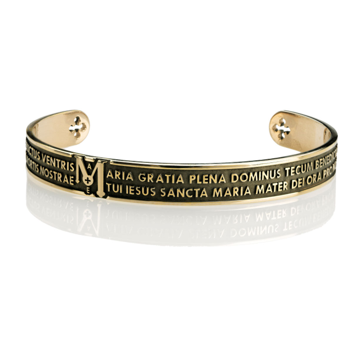 Ave Maria Bronzed Silver Cuff Bracelet-610-671