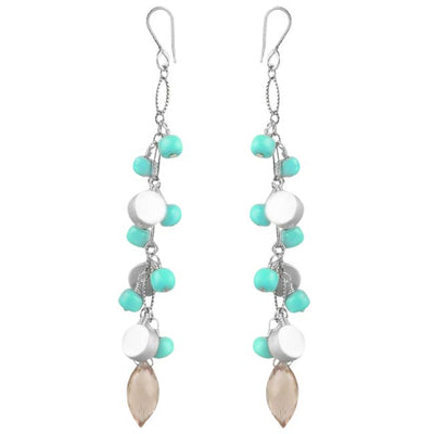 Sleeping Beauty Turquoise & Champagne Citrine Earrings-257237