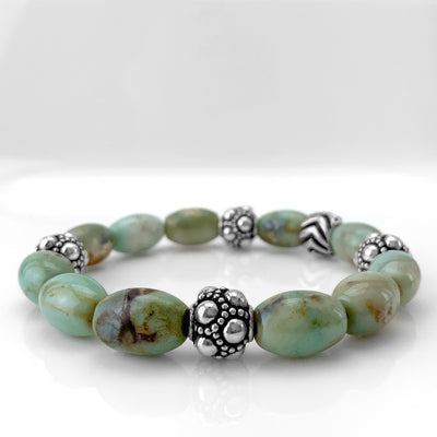 Terra Agate & Sterling Silver Bracelet